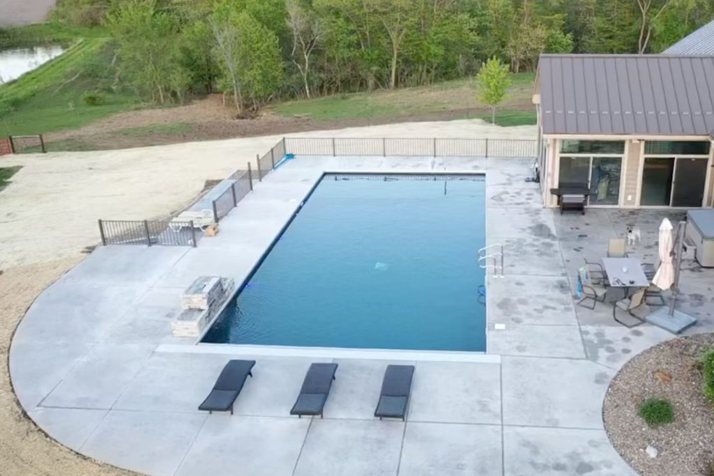 finished inground pool installation quad cities